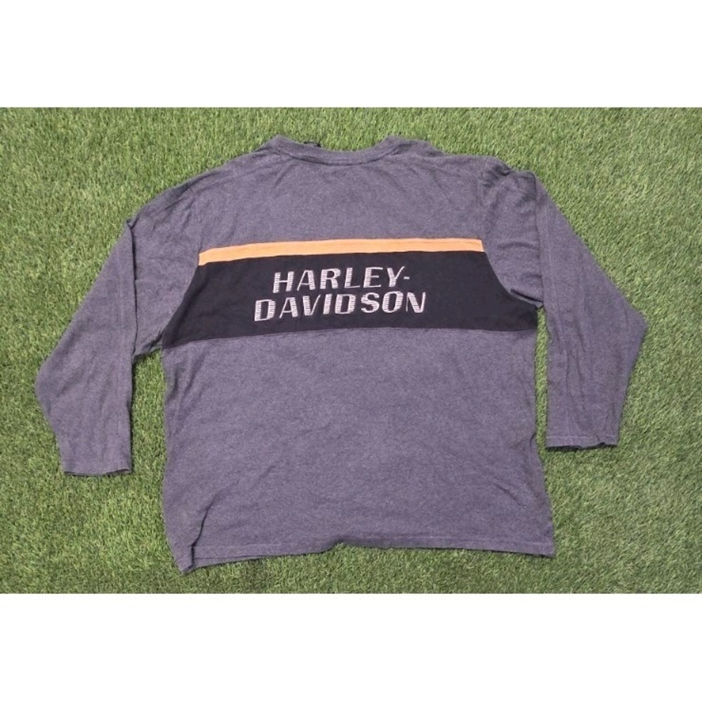 Men's‎ 2XL Harley Davidson Long Sleeve Henley Gray Embroidered Milwaukee, Wis. - Picture 4 of 4